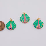 18K Gold PVD Enamel Clam Shell Sea Shell charm - Tarnish Resistant