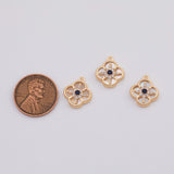 18K Gold PVD Mother of Pearl Clover charm - Tarnish Resistant