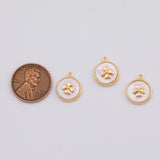 18K Gold PVD Mother of Pearl Clover charm - Tarnish Resistant