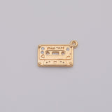 18K Gold PVD Cassette Tape Charm - Tarnish Resistant