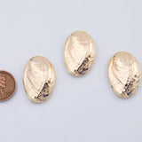 18K Gold PVD clam oyster charm mollusk shell 20x29mm pendant charms - Tarnish Resistant