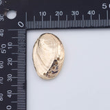 18K Gold PVD clam oyster charm mollusk shell 20x29mm pendant charms - Tarnish Resistant