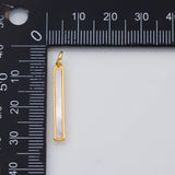18K Gold PVD mother of pearl stick charm 25mm x 4mm - Tarnish Resistant