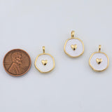 18K Gold PVD Enamel Heart Charm White Enamel Freem Hearts 13mm - Tarnish Resistant