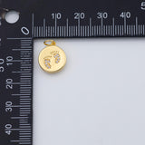 18K Gold PVD Baby Feet Foot Prints Footprint Charm 12mm - Tarnish Resistant
