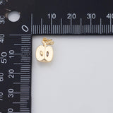 18K Gold PVD apple slice charm 9x13mm - Tarnish Resistant