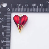 18K Gold pvd Enamel Heart Charm 21x19mm Pendant Charms - Tarnish Resistant