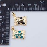 18K Gold PVD Cy Wrapper Charm Sweet 14x19mm Enamel Charm Pendant Charms - Tarnish Resistant