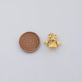 18K Gold PVD teddy bear mouse rabbit charm with bat wings 14x16mm - Tarnish Resistant