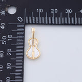 18K Gold PVD Guitar charm mother of pearl - Tarnish Resistant