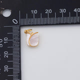 18K Gold PVD Flower Rose mother of pearl charm - Tarnish Resistant