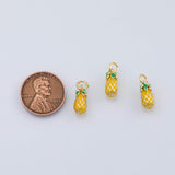 18K Gold PVD Pineapple fruit charm - Tarnish Resistant