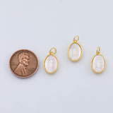 18K Gold PVD Mother Mary Maria Charm Mother of Pearl charm - Tarnish Resistant