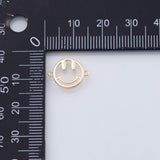 18K Gold PVD Smile face connector charm - Tarnish Resistant