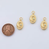 18K Gold PVD Moon oval charm - Tarnish Resistant