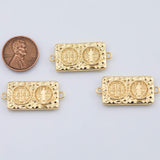 18K Gold PVD Saint Benedict connector charm - Tarnish Resistant