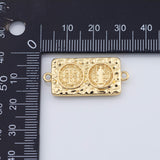 18K Gold PVD Saint Benedict connector charm - Tarnish Resistant
