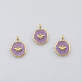 18K Gold PVD Violet Bee charm - Tarnish Resistant