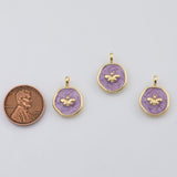 18K Gold PVD Violet Bee charm - Tarnish Resistant