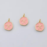 18K Gold PVD S Dollar enamel charm - Tarnish Resistant