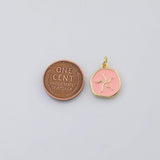 18K Gold PVD S Dollar enamel charm - Tarnish Resistant