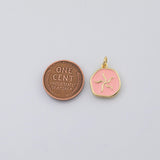18K Gold PVD S Dollar enamel charm - Tarnish Resistant