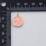 18K Gold PVD S Dollar enamel charm - Tarnish Resistant