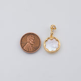 18K Gold PVD Mother of pearl round charm - Tarnish Resistant