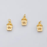 18K Gold PVD Present box bottle charm - Tarnish Resistant