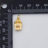 18K Gold PVD Present box bottle charm - Tarnish Resistant