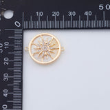 18K Gold PVD Mother of pearl sun connector charm Charms - Tarnish Resistant