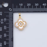 18K Gold PVD clover charm flower mother of pearl 15mm pendant charms - Tarnish Resistant