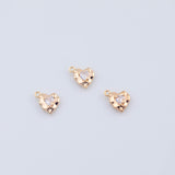 18K Gold PVD heart 9x10mm charms hammered pendant charms - Tarnish Resistant