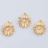 18K Gold PVD Flower Daisy Charm Flower 23mm Charm Pendant Charms - Tarnish Resistant