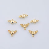 18K Gold pvd mini heart angel wings flying heart cupid 7x14mm add-on charm | ag095 - Tarnish Resistant