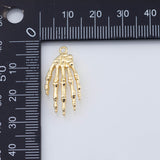 18K Gold PVD Skeleton Hs Bone Halloween Charm 13x26mm Pendant Charms - Tarnish Resistant