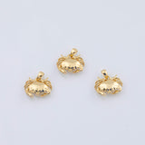 18K Gold PVD Crab Charm 20x16mm King Crab Charms Dainty Charm Tiny Earring Charm Ocean Beach Animal Charms AH042 - Tarnish Resistant