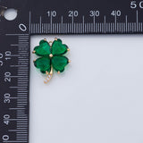 18K Gold PVD green clover charm 21x18mm lucky four leaf clover n1764 - Tarnish Resistant
