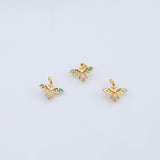 18K Gold PVD honey bee charm 11x15mm multicolor wing - Tarnish Resistant