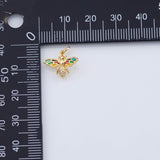 18K Gold PVD honey bee charm 11x15mm multicolor wing - Tarnish Resistant