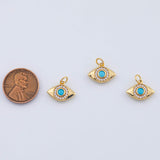 18K Gold PVD evil eye charm 10x15mm pendant charms ag-703 - Tarnish Resistant