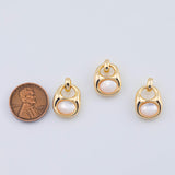 18K Gold PVD H Red Ruby OK Sign Pendant Charms 10x20mm - Tarnish Resistant