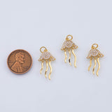 18K Gold PVD Small micro jellyfish charm in fish animal beach vibes ac553 ac554 man o' war charm - Tarnish Resistant