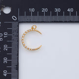 18K Gold PVD crescent moon charm 17mm charm pendant charms - Tarnish Resistant