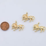 18K Gold PVD Lion Charm 27x18mm Leo Charm Pendant - Tarnish Resistant