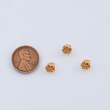 18K Gold PVD Flower Lotus Charm 7mm Pendant Charms - Tarnish Resistant