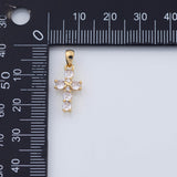 18K Gold PVD simple cross 8x16mm - Tarnish Resistant