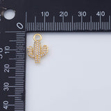 18K Gold PVD Cactus Charm 11x16mm - Tarnish Resistant