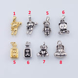 18K Gold PVD Teddy bear easter bunny charms gold valentine's day - Tarnish Resistant
