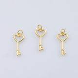 18K Gold PVD Key charm - Tarnish Resistant